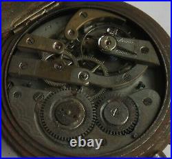 Triple Date & Moon Phase Big Pocket Watch Open Face gun case 67,5 mm in diameter