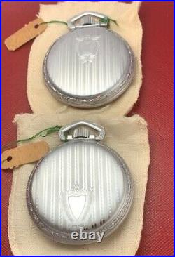 Two16 Size Base Metal Never Used Vintage Pocket Watch Case Lever Or Pendant