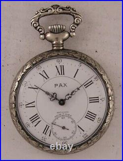 UNIQUE CASE 1970's PAX French Hi Grade Pocket Watch Perfect Fully Serviced