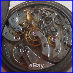 Ulysse Nardin Chronograph Pocket watch open face gun case 52 mm. In diameter