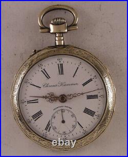 Unique Case CHRONO HAMMER 1900 Swiss Pocket Watch Perfect Fully Serviced