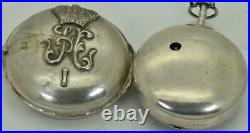 Unique antique Verge Fusee silver pair case watch for Tsar Nicholas I Court. 1825