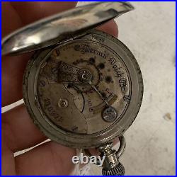 United States Watch Co. 15 Jewel Silverine Case Lever Set Pocket Watch 148972