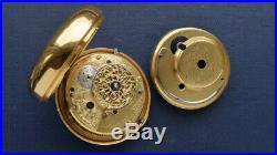VERGE FUSEE POCKET WATCH by DUPONT Late EMERY C1800 GILT PAIR CASES