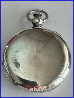 VINTAGE 18 SIZE AMERICAN WALTHAM HUNTING COIN SILVER POCKET WATCH CASE KWithKS