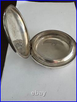 VINTAGE 18 SIZE AMERICAN WALTHAM HUNTING COIN SILVER POCKET WATCH CASE KWithKS