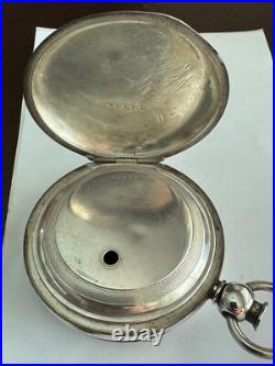 VINTAGE 18 SIZE AMERICAN WALTHAM HUNTING COIN SILVER POCKET WATCH CASE KWithKS