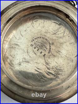 VINTAGE 18 SIZE AMERICAN WALTHAM HUNTING COIN SILVER POCKET WATCH CASE KWithKS