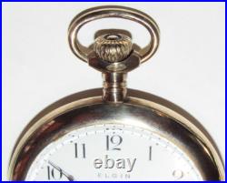 VINTAGE 1912 ELGIN 7j OPEN FACE POCKET WATCH! GF 12s CASE! GRADE 303! GOLD COLOR