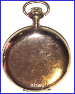 VINTAGE 1912 ELGIN 7j OPEN FACE POCKET WATCH! GF 12s CASE! GRADE 303! GOLD COLOR