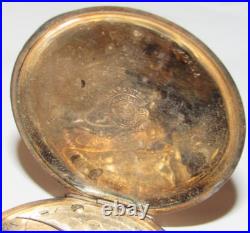 VINTAGE 1912 ELGIN 7j OPEN FACE POCKET WATCH! GF 12s CASE! GRADE 303! GOLD COLOR
