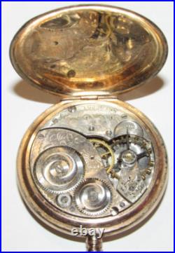 VINTAGE 1912 ELGIN 7j OPEN FACE POCKET WATCH! GF 12s CASE! GRADE 303! GOLD COLOR