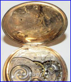 VINTAGE 1912 ELGIN 7j OPEN FACE POCKET WATCH! GF 12s CASE! GRADE 303! GOLD COLOR