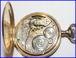 VINTAGE 1912 ELGIN 7j OPEN FACE POCKET WATCH! GF 12s CASE! GRADE 303! GOLD COLOR