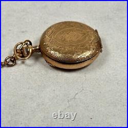 VTG Waltham Pocket Watch 35mm Grade 61 1903 J Boss Gold Filled Watch Case READ