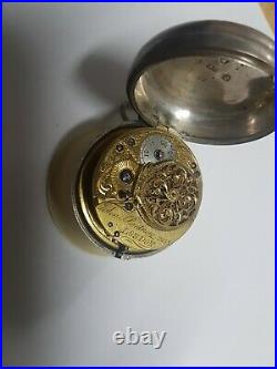 Verge Fusee John Rentnow (Wontner) London Sterling Silver Case Pocket Watch
