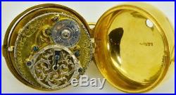 Verge Fusee Pinchbeck gold Repousse case watch&chatelaine. Bordier, Geneve c1730