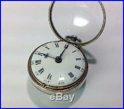 Verge Fusee Very Small Painted Horn Pair Case Pocket Watch