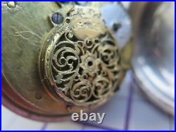 Verge / fusee pocket watch for parts spares and or repairs pair cased 55mm