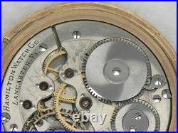 Very Rare 16s Hamilton 976 First Run Pocketwatch, 16 Jewel, 14k Gf Case, Running