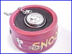 Very Rare FOSSIL Pocket Watch Snoopy LI-1659 Limited Quartz Silver w / Case SN