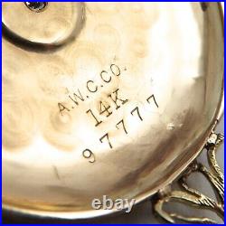 Victorian 14k Gold Pocket Watch Case Lid Diamond Custom Made Charm Pendant 4gr