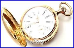 Vintage! 14k Gold Swiss Quarter Repeater 51mm Large Hunter Case Pocket Watch