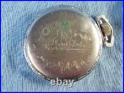 Vintage 16 Size Elgin Openface Pocket Watch 1928 Grade 291 Train On Case Running