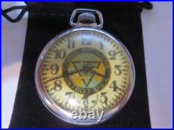 Vintage 16s Pocket Watch Dodge Brothers Ad Theme Dial & Case Runs Well