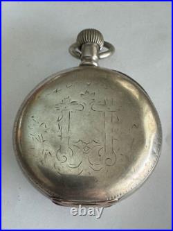 Vintage 18 Size Bay State Imperial Coin Silver Pocket Watch Case Pendant & Lever