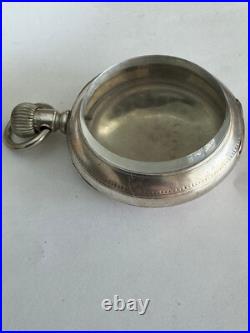 Vintage 18 Size Bay State Imperial Coin Silver Pocket Watch Case Pendant & Lever