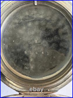 Vintage 18 Size Bay State Imperial Coin Silver Pocket Watch Case Pendant & Lever