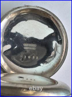 Vintage 18 Size Bay State Imperial Coin Silver Pocket Watch Case Pendant & Lever