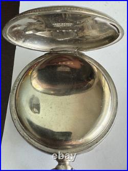 Vintage 18 Size Bay State Imperial Coin Silver Pocket Watch Case Pendant & Lever