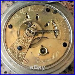 Vintage 18 Size Elgin Open Face Silverene Case Pocket Watch Grade 81 Key Wind