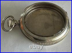 Vintage 18 Size Keystone Clam Shell Pocket Watch Case Pendant & Lever Set