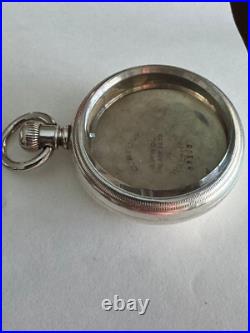 Vintage 18 Size Waltham Pocket Watch Case Pendant Set Only Locomotive On Back