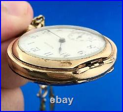 Vintage 1909 Waltham 15j Grade 165 Pocket Watch Gold Filled Case