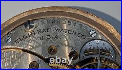 Vintage 1920 Elgin 12s Model 3 Grade 345 Pocket Watch Star WCC Case Excellent
