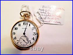 Vintage 1921 Illinois (Burlington) 21 jewel 16 size Pocket Watch RR GF case
