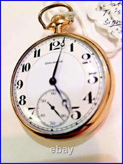 Vintage 1921 Illinois (Burlington) 21 jewel 16 size Pocket Watch RR GF case