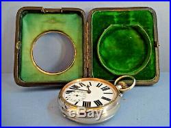 Vintage 1922 Goliath Pocket Watch With Silver Mappin & Webb Travel Case