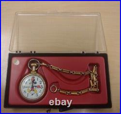 Vintage 1970's Disney Mickey Mouse Pocket watch USA RAIL TRAIN with case WORKS