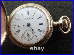 Vintage 35mm Lonville Hunting Case Pocket Watch Running