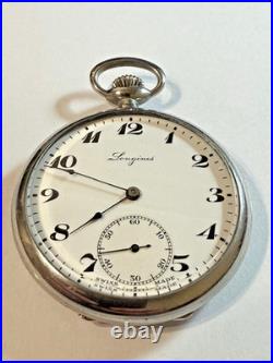 Vintage 44mm 1937 Longines 15j Cal. 37.93 Of Pocket Watch Case Keeps Time