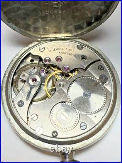 Vintage 44mm 1937 Longines 15j Cal. 37.93 Of Pocket Watch Case Keeps Time