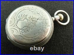 Vintage 55mm Longines Hunting Case Pocket Watch From 1880's Keeping Time