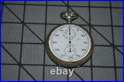 Vintage AR & JE Meylan Swiss Nickel Case Pocket Watch Chronograph
