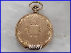 Vintage Achievement Pocket Watch Gold Filled Ornate Hunter Case 21J10-F781