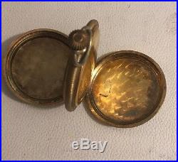 Vintage Amchron 17 Jewel Incabloc Pocket Watch withPainted Dial Hunter Case RARE